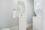 Half bath with convenient washer and dryer